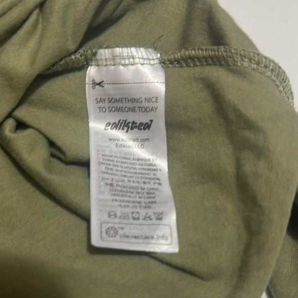 Edikted Green Mandarin Collar Cut-Out Bodysuit - Picture 7 of 7